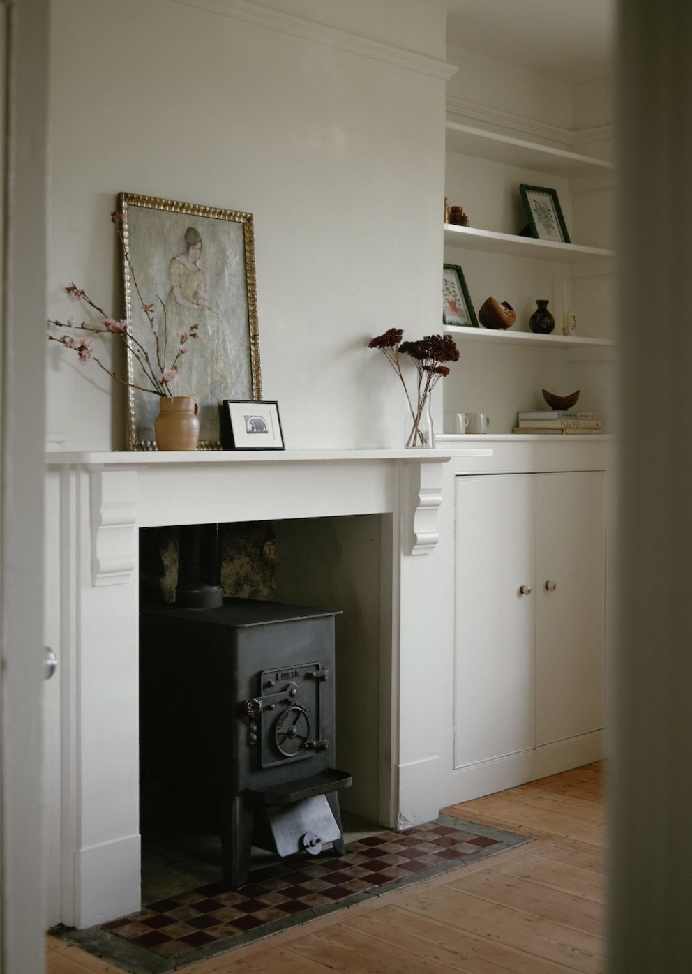 Cotswolds Famhouse Air BnB | Cotswolds Dining Room Shelves and Fireplaces | Interior Designers